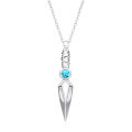 New Game Valorant Pendant Fashion Jett Knife Necklace Inlay Blue Crystal Gamer Jewelry for Brother Boyfriend Cosplay Gift. 