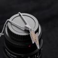 European and American full of diamonds, double-layer lightning necklace, tide men, personality, light luxury pendants, punk hip-hop accessories, long sweaters, chain women.