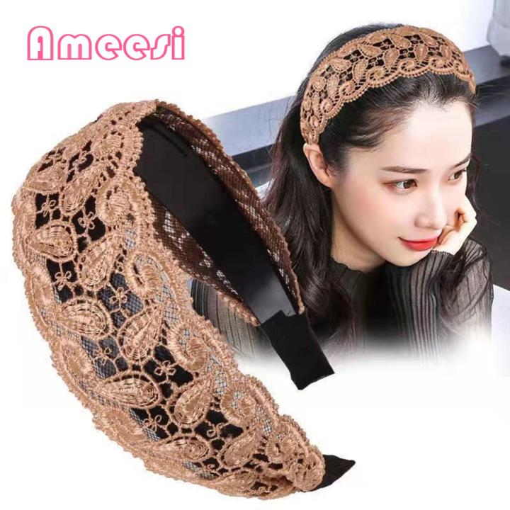 Ameesi%20Hair%20Band%20High%20Toughness%20Delicate%20Lace%20Embroidery%20Women%20Hairband%20-%20Image%203