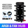12V 4Pin RGB 5V 3 pin ARGB Cable Splitter Hub SATA/4D Powered Extension Cable Adapter LED Strip Light PC RGB Fan Cooler Control.