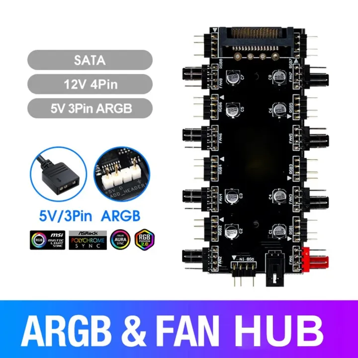 12V%204Pin%20RGB%205V%203%20pin%20ARGB%20Cable%20Splitter%20Hub%20SATA/4D%20Powered%20Extension%20Cable%20Adapter%20LED%20Strip%20Light%20PC%20RGB%20Fan%20Cooler%20Control%20-%20Image%207