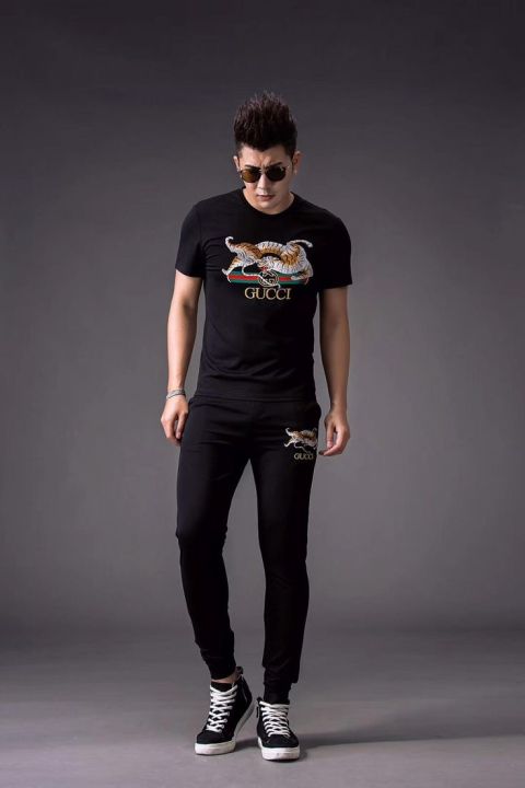 Summer Printed Black T-shirt & Trouser Combo Set