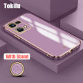 Tokifu For OPPO F21 Pro Back Cover Luxury 6D Plating Case Soft Silicone Square Phone Cases. 
