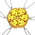 【Sooledead】（NEW）Best Forever Necklace 6 PCS In 1 Set Pizza Necklace Keychian Bff Friendship Best Gifts Friends. 