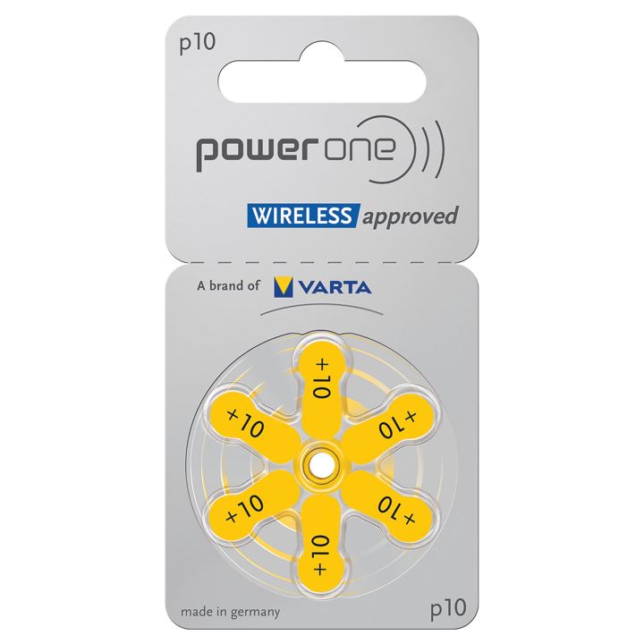 Signia/ Power one -Germany Hearing Aid Battery Size 10, Pack of 6 Batteries