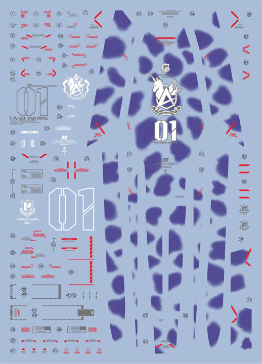 Simp Studio Pm-75 Water Slide Decals For 1/100 Mg Rx-93-2 Hi-V Hws Ka.ver