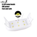 Monja 6W Nail Art Dryer LED UV Lamp Portable Micro Nail Art UV Varnish Curing Machine For Home Use USB Charging Manicure Tool. 