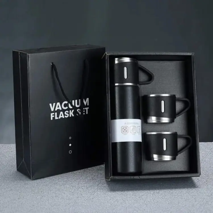 500ml Double-layer Stainless Steel Thermos Thermos Coffee Tumbler Business Travel Water Bottle Tea Infuser Bottle with Portable Water Cup