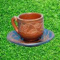 6 pieces Clay tea cup and plate set matir tea cup matir ca cup strong. 
