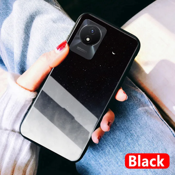 Phone%20Case%20VIVO%20Y02A%20Back%20Cover%20Back%20Tempered%20Glass%20Back%20Cover%20Starry%20Sky%20Design%20Cases%20Casing%20hp%20for%20VIVO%20Y02A%20Cover%20Cases%20Shell%20Mirror%20Glass%20-%20Image%205