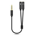 3.5mm Headphone Splitter Earphone Adapter 1 Male to 2 Female Jack Mic Y Splitter Demoo. 