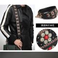 Cowhide Embroidery Bag Strap Genuine Leather Embroidered Bag Strap Supply Wide Bag Strap Shoulder Strap Single Shoulder Crossbody Ladies Wide Bag Strap.