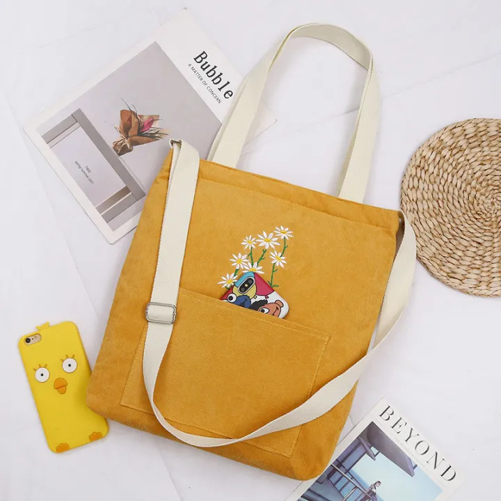 Little%20daisy%20corduroy%20women's%20single%20shoulder%20canvas%20bag%20Literature%20and%20art%20student%20make-up%20bag%20casual%20college%20style%20crossbody%20shopping%20bag%20-%20Image%203
