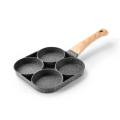 “4-Cup Nonstick Egg Frying Pan with Wooden Handle – Multi-Section Breakfast Pan”. 