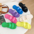 Slippers with a sense of, female Internet celebrities ins, tide bread, wear double belts, flat soles, soft soles, European and American style trend, EVA sandals. 