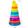 Baby puzzle development rainbow tower nesting toys 0-3 years old baby tumbler toys Color Stacking Rings Cups Toy Kids Toddler.