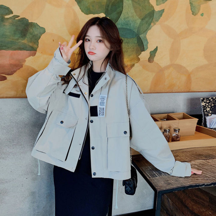 insWorkwear%20Short%20Jacket%20Women's%20Spring%20and%20Autumn%20Clothing2023New%20Korean%20Style%20Harajuku%20LoosebfEarly%20Autumn%20Fashionable%20Clothes%20on%20the%20Street%20-%20Image%204