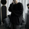 Knitted Sweater Men Autunmn Winter Warm Clothing Korean Fashion Long Sleeves Top Vintage Solid Baggy Pullover Y2K Male Clothes.