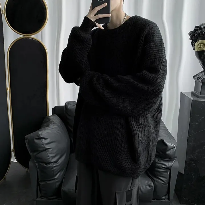 Knitted%20Sweater%20Men%20Autunmn%20Winter%20Warm%20Clothing%20Korean%20Fashion%20Long%20Sleeves%20Top%20Vintage%20Solid%20Baggy%20Pullover%20Y2K%20Male%20Clothes%20-%20Image%202