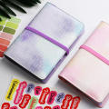 Binder Hand Book Leather PU Binder Cash Budget Book A6 Gradual Binding Macarone.
