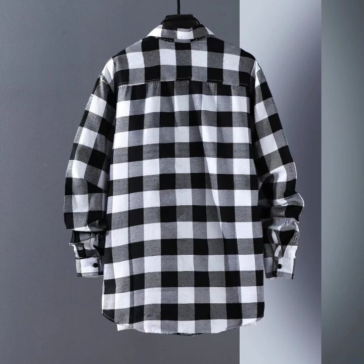 Luxury%20Business%20Black%20White%20Plaid%20Shirt%20Men's%20Korean%20Fashion%20Long%20Sleeved%20Jacket%20Collar%20Slim%20Fit%20Shirts%20And%20Blouses%20For%20Men%20-%20Image%206