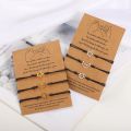 Wu's 2022 New Couple Card Bracelet European and American Alloy Moon Sun Star Wax Wire Braided Card Bracelet Anklet.