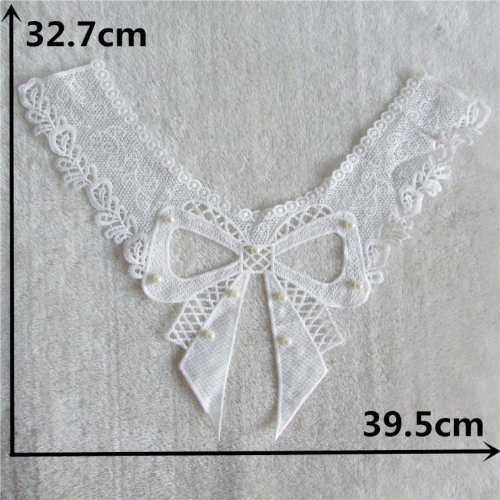 Embroidered Fabrics Dresses Laces Craft materials Pearl Lace fabric for Sewing Lace collar Needlework Accessories