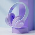 Bluetooth-Compatible 5.2 Headphone HIFI Stereo Foldable Wireless Gaming Headset Gradient Color Design Music Earphone With Mic.