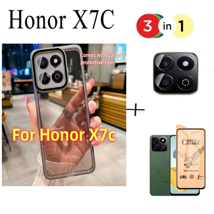 3%20In%201%20Honor%20X7C%20Shockproof%20Silicone%20Phone%20Case%20for%20Honor%20X7A%20X7B%20Camera%20Lens%20Glass%20Full%20Privacy%20Ceramic%20Matte%20Screen%20Protector%20-%20Image%202