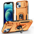 New Product for Apple 14 Series Phone Case Sliding Window with Removable Ring Bracket Sleeve Hot. 