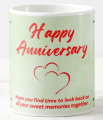 Customize Happy Anniversary White Ceramic Mug With Your Photo To Gift Your Loving One.