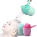 Cute Baby Bath Mug Shampoo Cup Baby Plastic Cartoon Bear Shape Bath Rinse Shower Cup Newborn Wash Hair Shower Spoon Child Handheld Safty Shampoo Cup. 
