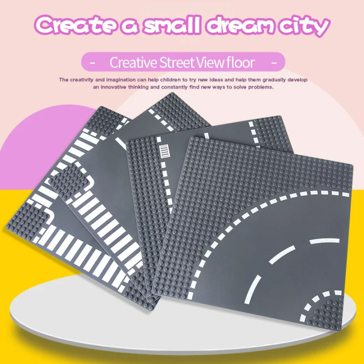 Base Plate 32*32 Building Block Sets City View Traffic Road Figures Construction Toys Bricks Dots Plastic Baseplates For Kids KankongAgu