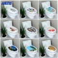 32cm*39cm Sticker WC Pedestal Pan Cover Sticker Toilet Stool Sticker Home Decor Bathroon Decor 3D Printed Flower View 2023. 
