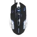 HXSJ Wired Gaming Mouse 3600 DPI Optical Mouse Ergonomic Mouse 4 Adjustable DPI Levels/6 Buttons/7-Color Breathing Light Black. 