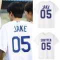 LZ59 Enhypen Jake 05 baseball jersey number KPOP Cosplay cloth 3D summer T-shirt Anime Short Sleeve Top L59Z. 
