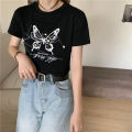 Clothing for BFF Short Short Sleeve T Women's T-shirt 2024 Summer New Korean Style Fashionable Cropped Harajuku Style Student Top. 