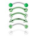 6Pcs/lot Stainless Steel Crystal Eyebrow Piercing Set 16G CZ Curved Barbell Helix Daith Piercing Lot Lip Rings Snake Eyes Bulk. 