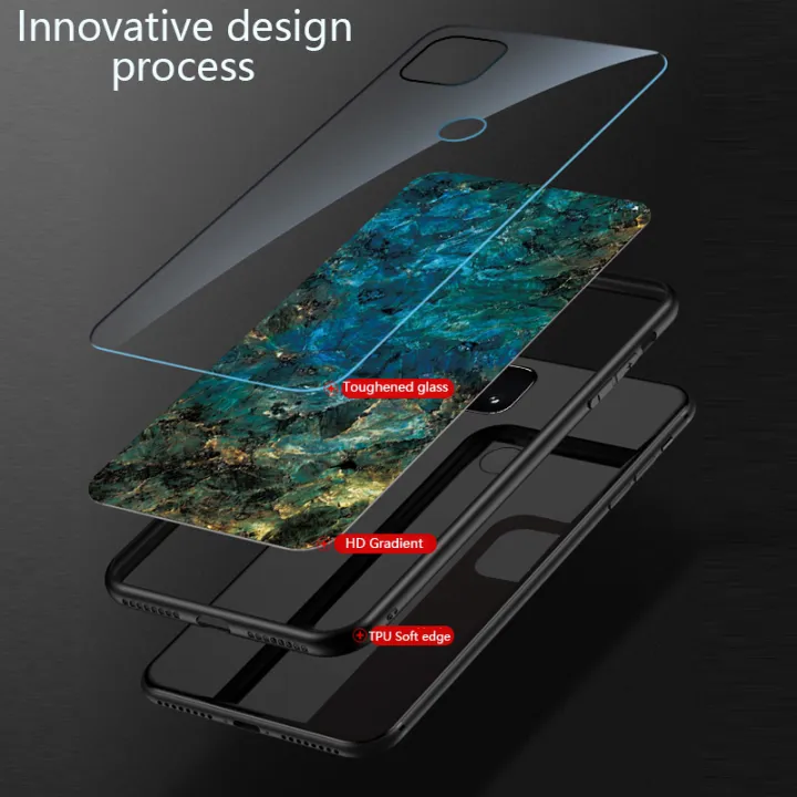 Biruiqu%20For%20Google%20Pixel%204A%20Shockproof%20Fashion%20Marble%20Tempered%20Glass%20Back%20Case%20Cover%20-%20Image%203