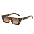 ZLY 2022 New Fashion Shield Sunglasses Women Men Vintage X Logo Leopard Gradients Lens PC Frame Brand Designer Sun Glasses UV400. 