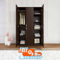 Chocolate Color Partex MDF Laminated Board 3 part Almirah with clothes storage hanger shelf by Nice shop 3 Doors Wardrobes Almirah 72/45.