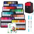 ZSCM 12to160 Color Brush Painting Sketch Writing Calligraphy Fine Tip Pen Set Package Lettering Marker Pen Sketch Marker Pen.