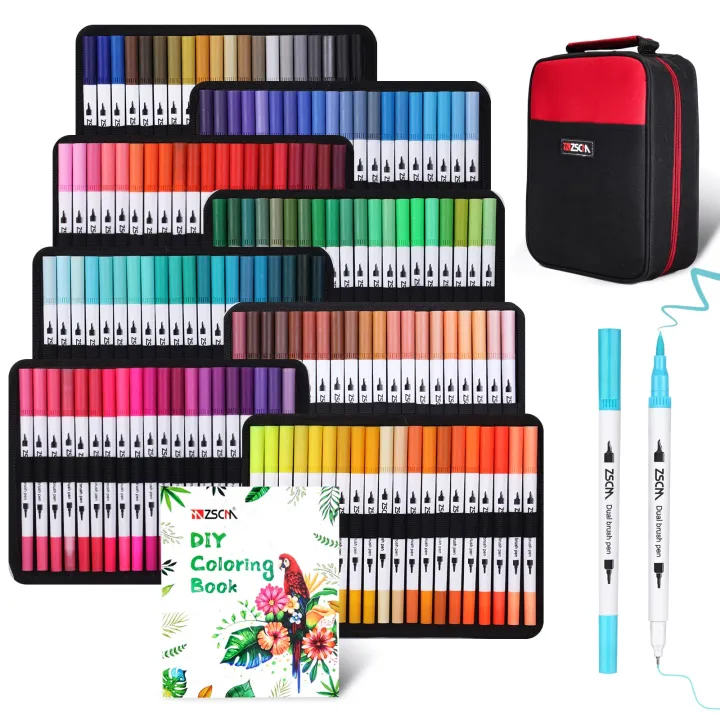 ZSCM%2012to160%20Color%20Brush%20Painting%20Sketch%20Writing%20Calligraphy%20Fine%20Tip%20Pen%20Set%20Package%20Lettering%20Marker%20Pen%20Sketch%20Marker%20Pen%20-%20Image%204