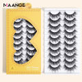 MAANGE Magefy 10 Pairs Mink False Eyelash Box soft Hair Make up Lashes Extension - Golden Box. 