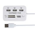 USB Hub 3.0 Combo USB Splitter High Speed Type C Hub SD/TF Card Reader-white. 