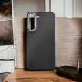 For Samsung Galaxy S22 Plus Ultrathin Leather Grain TPU Design Anti-Fingerprint Protect Cover Phone Cases Mobile Cover-E_Store.