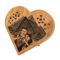 Wooden Engraved Heart shaped Frame plaque with customized picture and text 8x8/6x6 inch. 