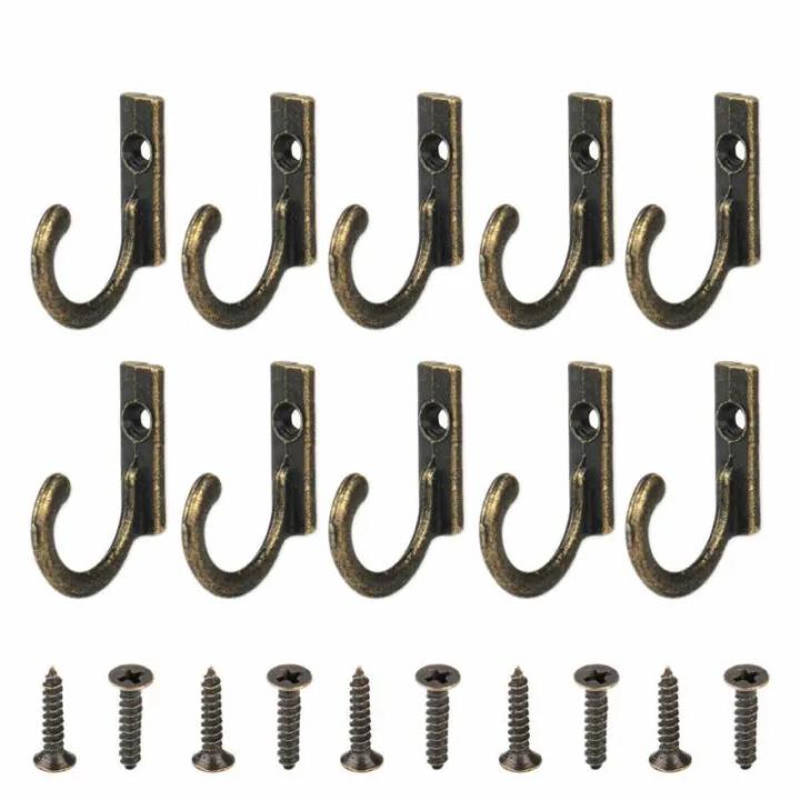 50PCS Small Antique Hooks Wall Hanger Curved Buckle Horn Lock Clasp Hook for Wooden Jewelry Box Hardware Home Coats Hat Clothes