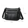 New Casual Bag Women Soft Pu Leather Shoulder Bags High-Quality Multi-Pocket Messenger Bag Black Ladies Business Crossbody Bag.