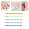 5Pcs/set Nail Art Double-Ended Spiral Dotting Pen Acrylic Gel Polish Polka Dot DIY Painting Nail Art Point Drill Pen Manicure Kit.
